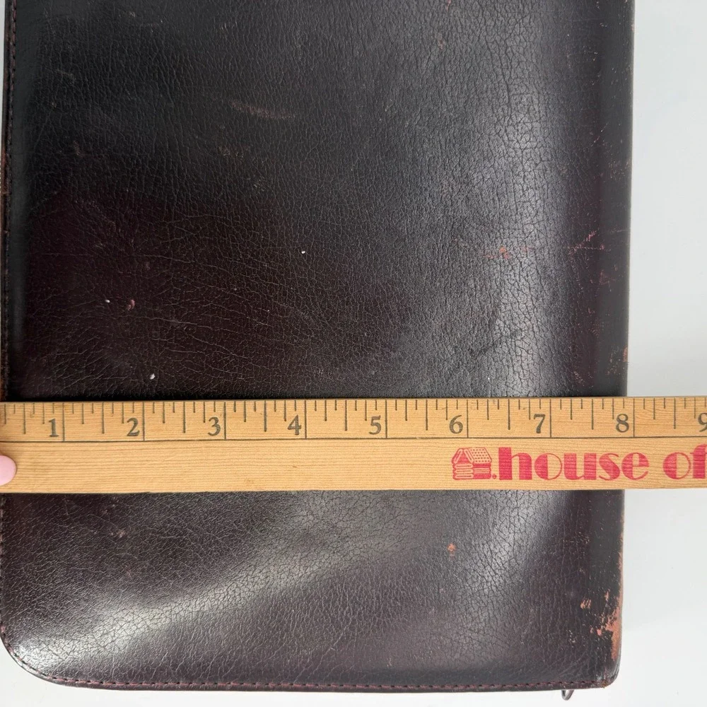 Vintage Franklin Covey Burgundy Leather Zip Planner Binder Organizer USA